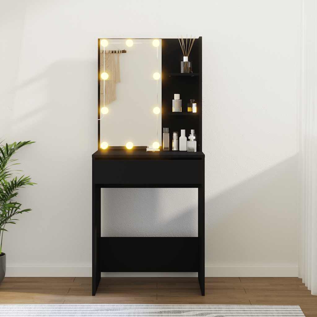 Schminktisch mit LED Weiß 60x40x140 cm