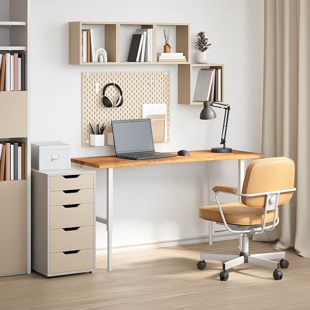 Schreibtischplatte Unbehandelt 80x50x2,5 cm Massivholz Eiche