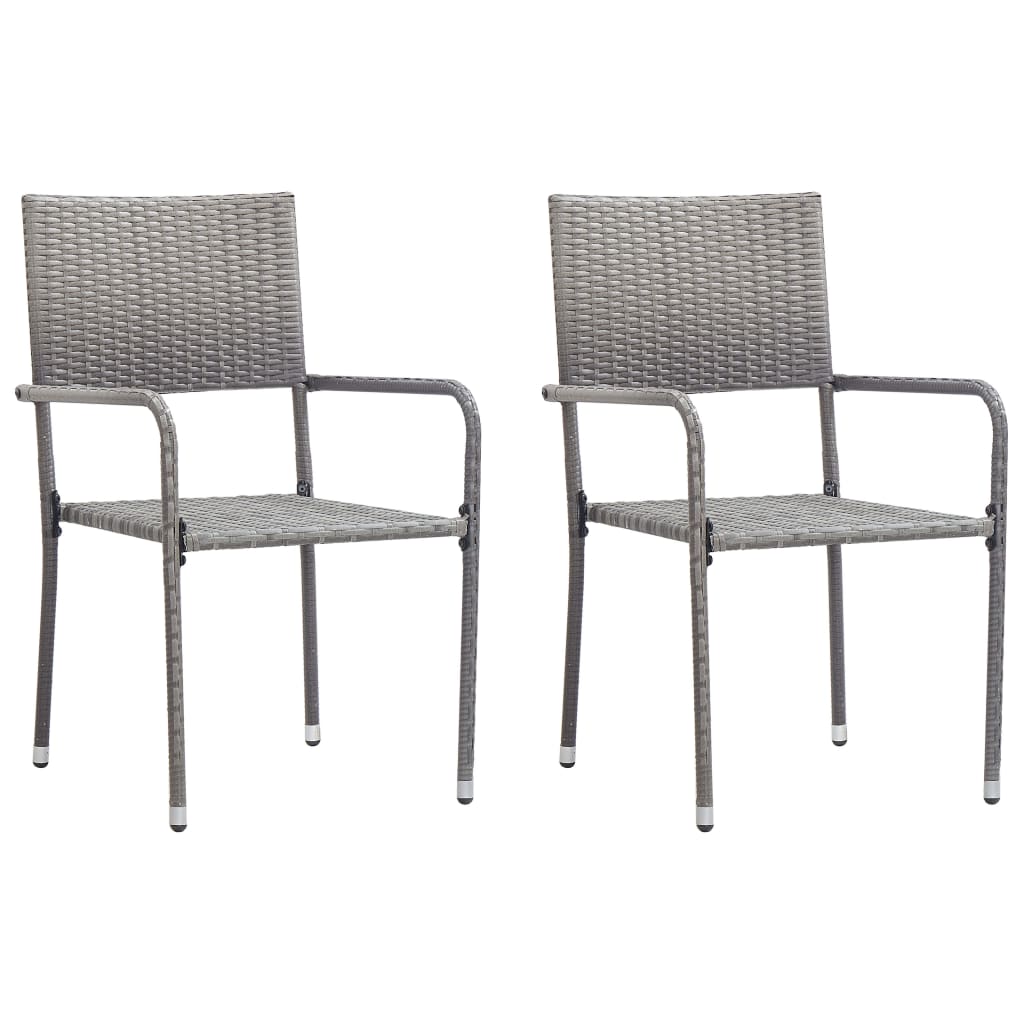 Garten-Essstühle 6 Stk. Stapelbar Schwarz Polyrattan