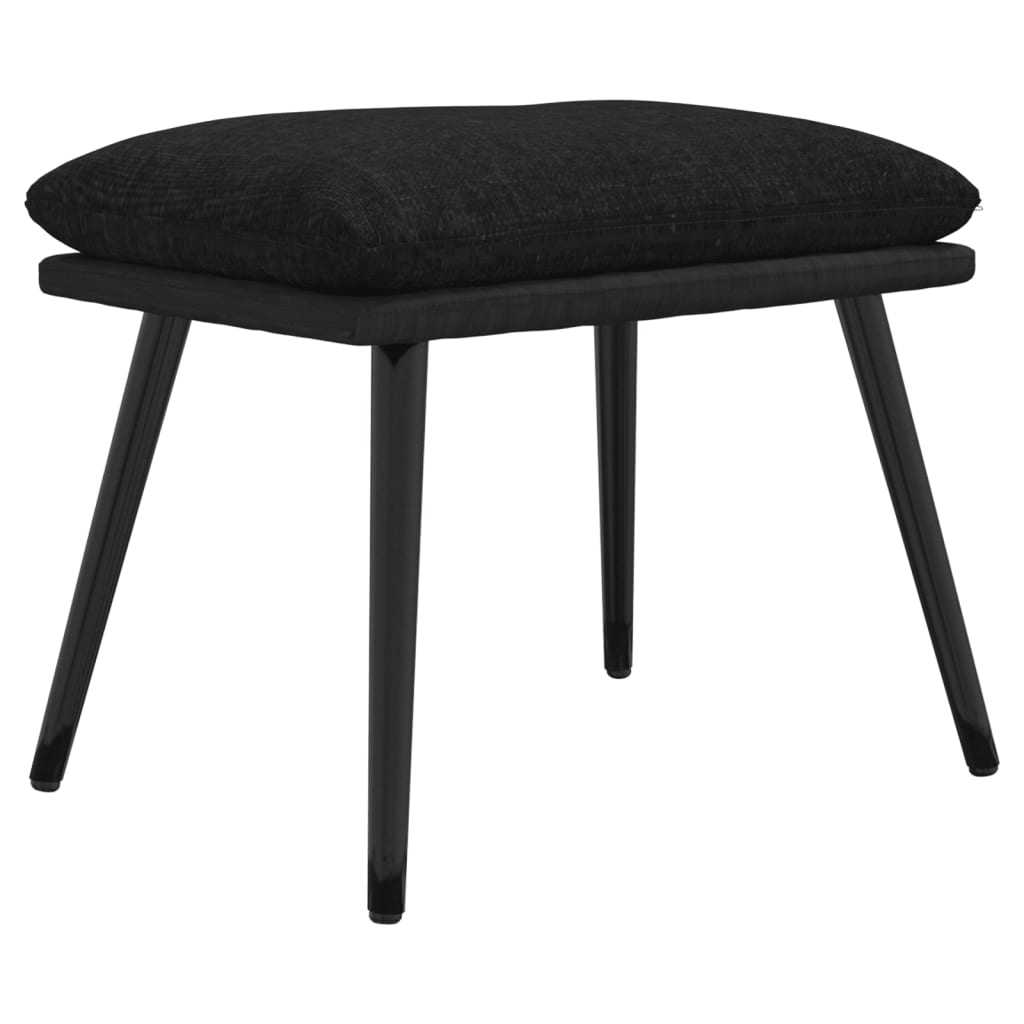 Fußhocker Hellgrau 45x29,5x35 cm Stoff und Kunstleder