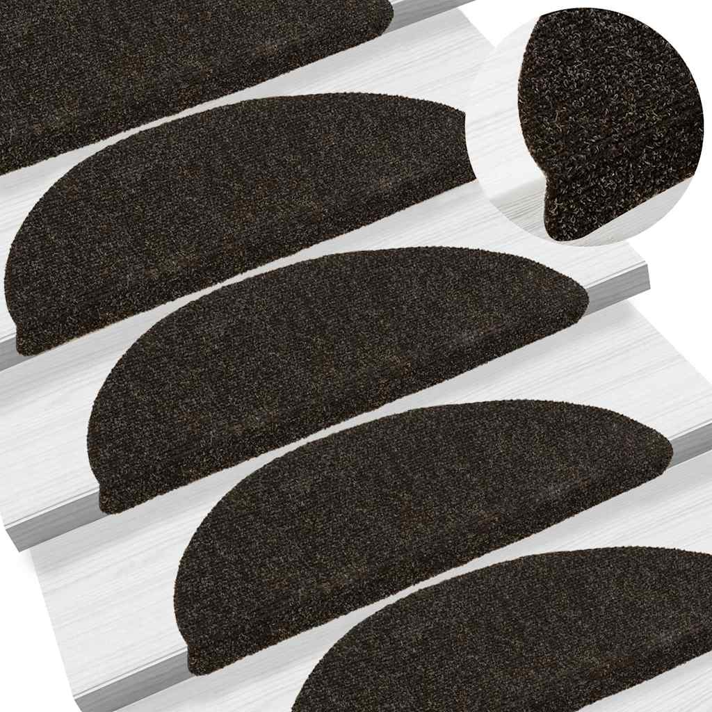 Stufenmatten Selbstklebend 15 Stk. 56x17x3 cm Hellbraun Halbrund