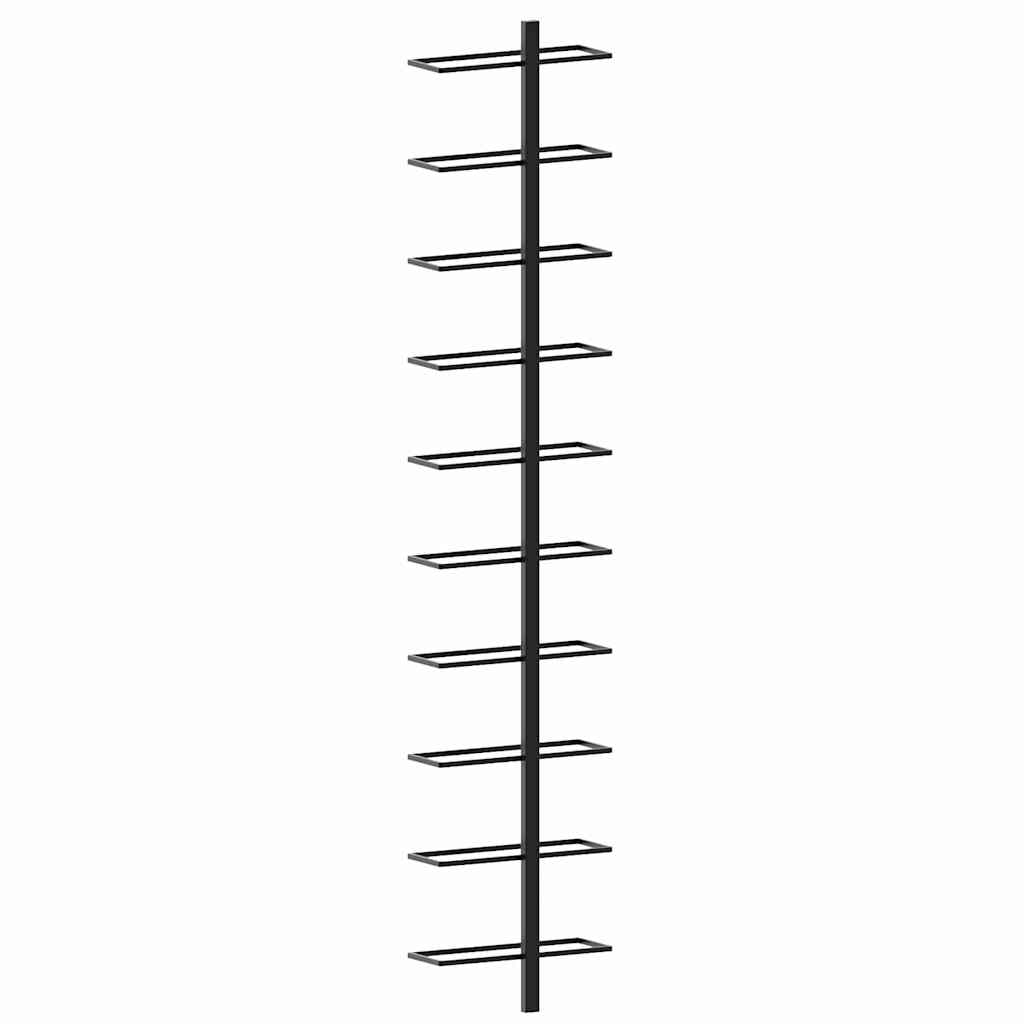 Wand-Weinregal für 9 Flaschen Schwarz Eisen