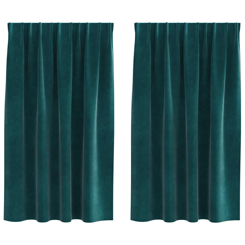Verdunkelungsvorhänge 2 pcs Schwarz 140 x 140 cm Samt