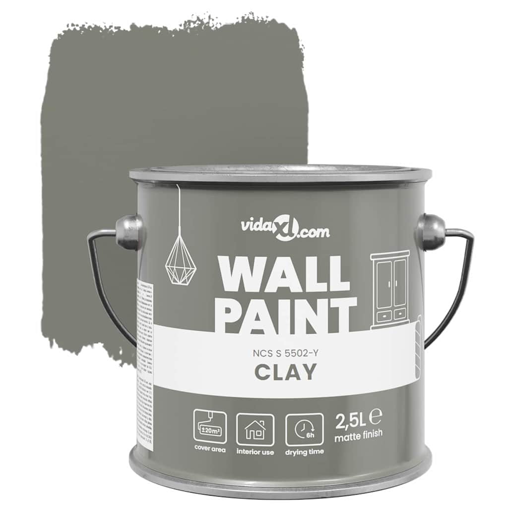 Wandfarbe Grau 2,5 L Wanddruck