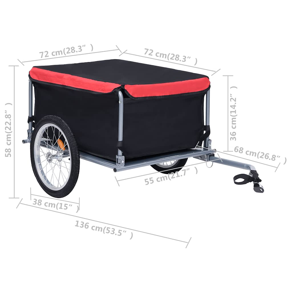 Fahrradanhänger Schwarz und Gelb 65 kg