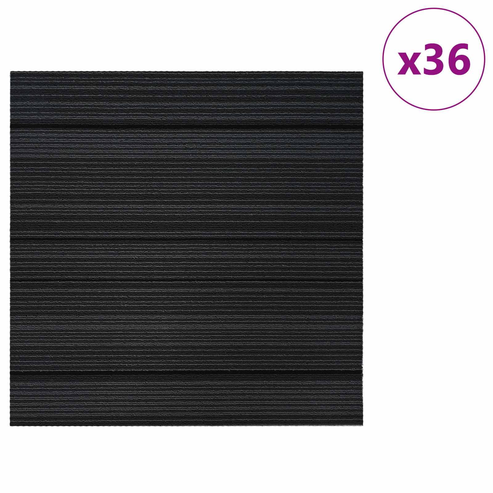 Teppichfliese Hellgrau mit Streifen 50 x 50 cm 4 pcs