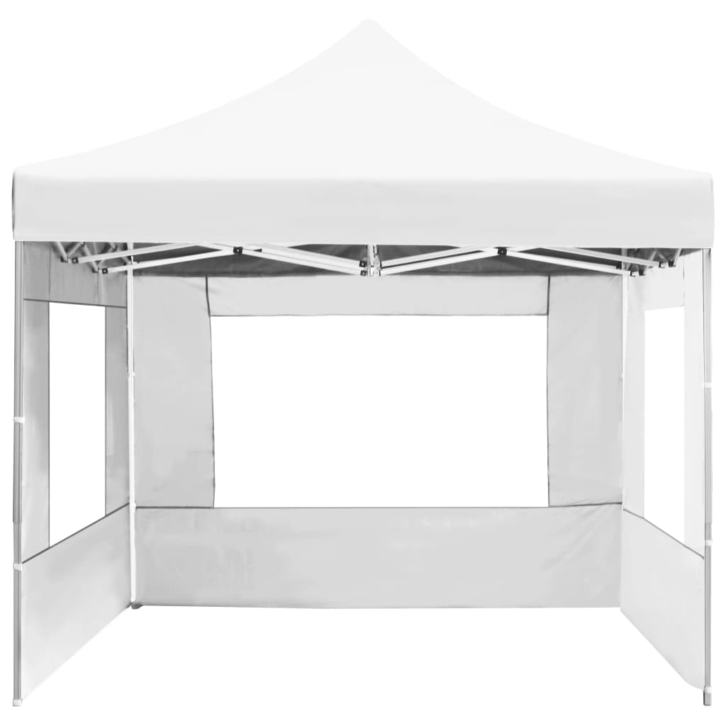 Profi-Partyzelt Faltbar mit Wänden Aluminium 3×3m Weiß
