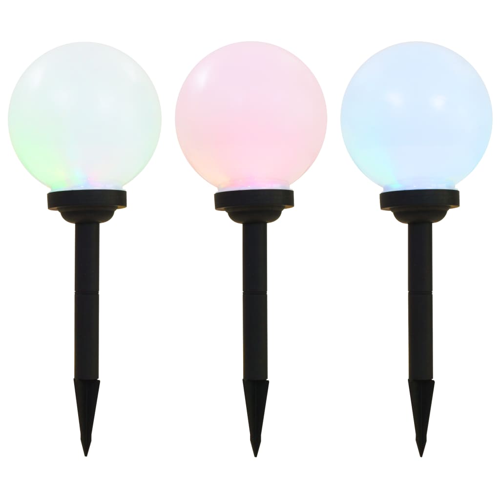 Außen-Solarlampen 4 Stk. LED Kugel 30 cm RGB