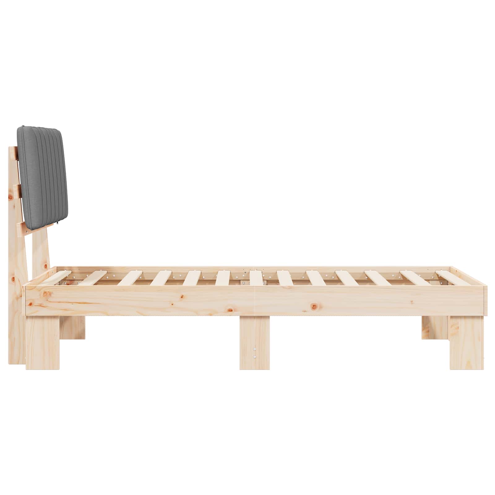 Bettgestell mit gepolstertem Kopfteil Hellgrau 200 x 200 cm