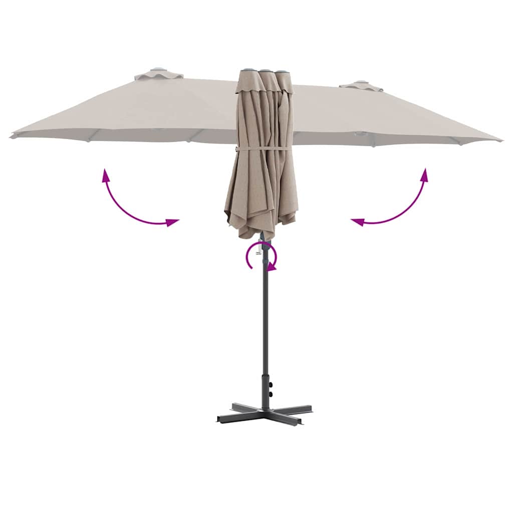 Garten-Sonnenschirm Sand 370 x 197 x 239 cm