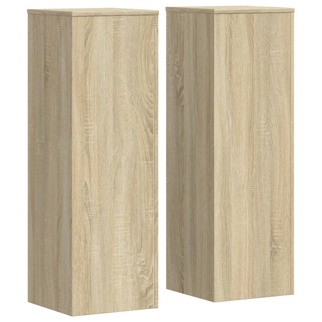Pflanzenständer 2 Stk. Weiß 33x33x100 cm Holzwerkstoff