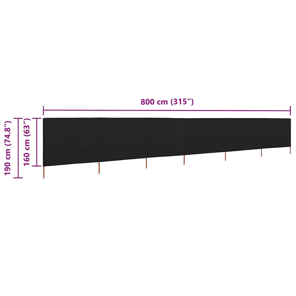 3-teiliges Windschutzgewebe 400 x 120 cm Weiß