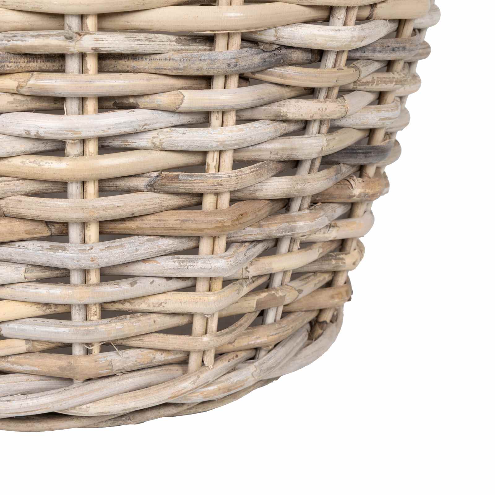 Blumentopfkorb mit Speicher 2 Stk. Natürliches Grau Kubu Rattan