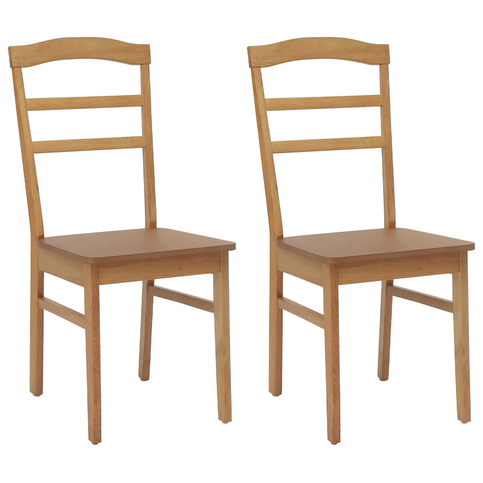 Esszimmerstuhl 2 pcs Hellbraun und hell Massives Gummiholz