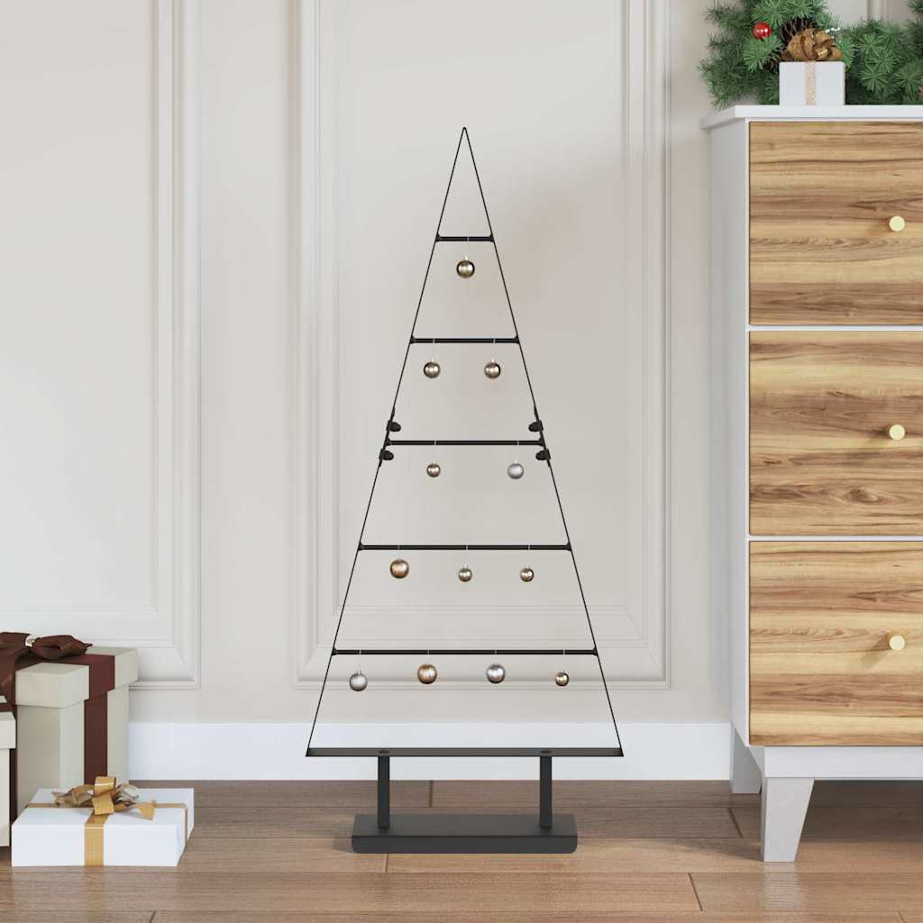 Metall Weihnachtsbaum mit Ständer Schwarz 60 cm Stahl