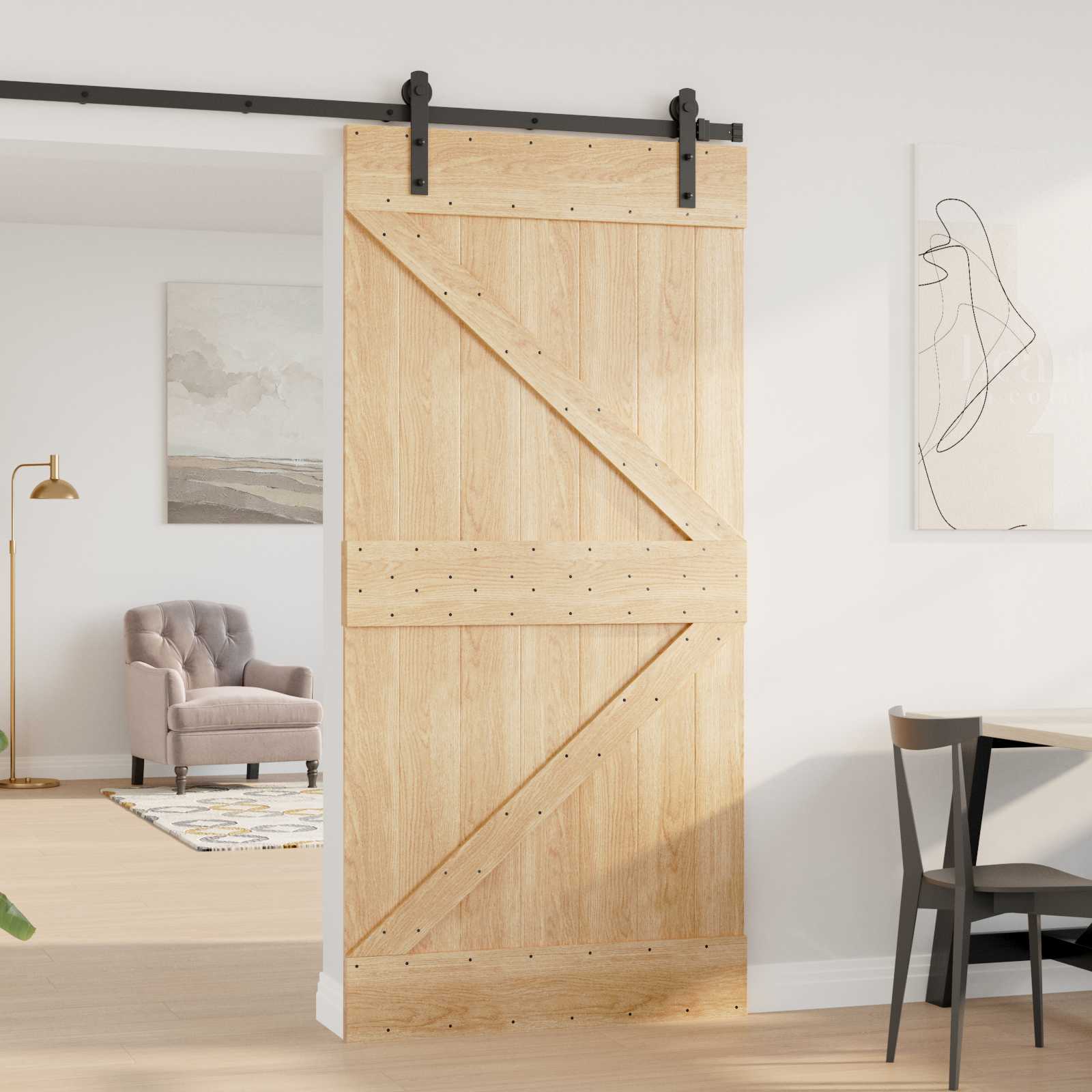 Tür NARVIK Natur 80 x 210 cm Massivkiefer