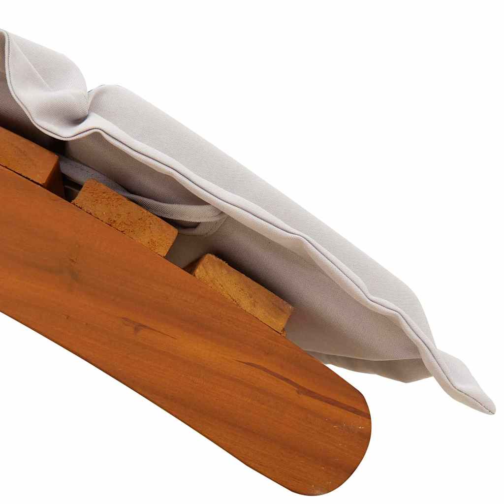 Sonnenliege mit Auflage Beige Massivholz Akazie