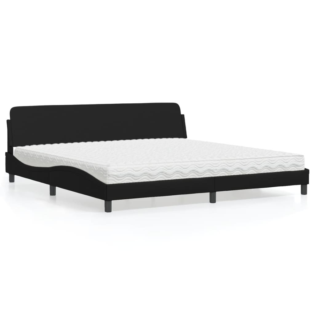 Bett mit Matratze "Dover" Schwarz 80x200 cm Kunstleder