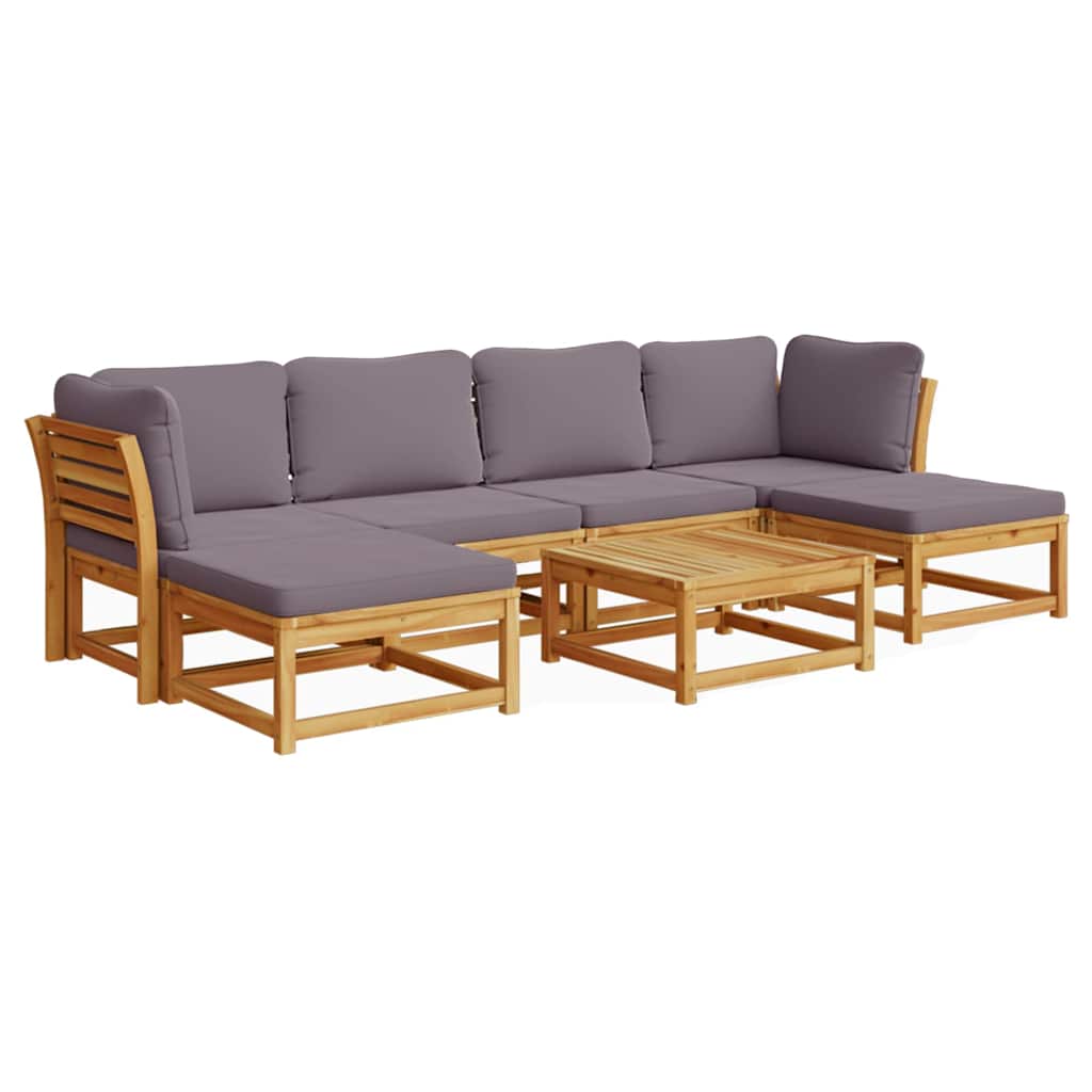 4-tlg. Garten-Lounge-Set mit Kissen Massivholz Akazie