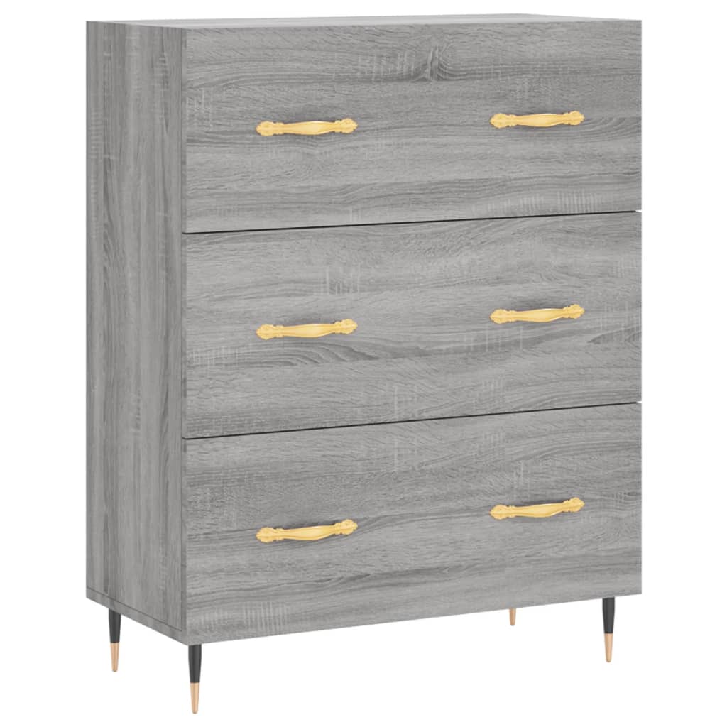 Highboard Betongrau 69,5x34x180 cm Holzwerkstoff