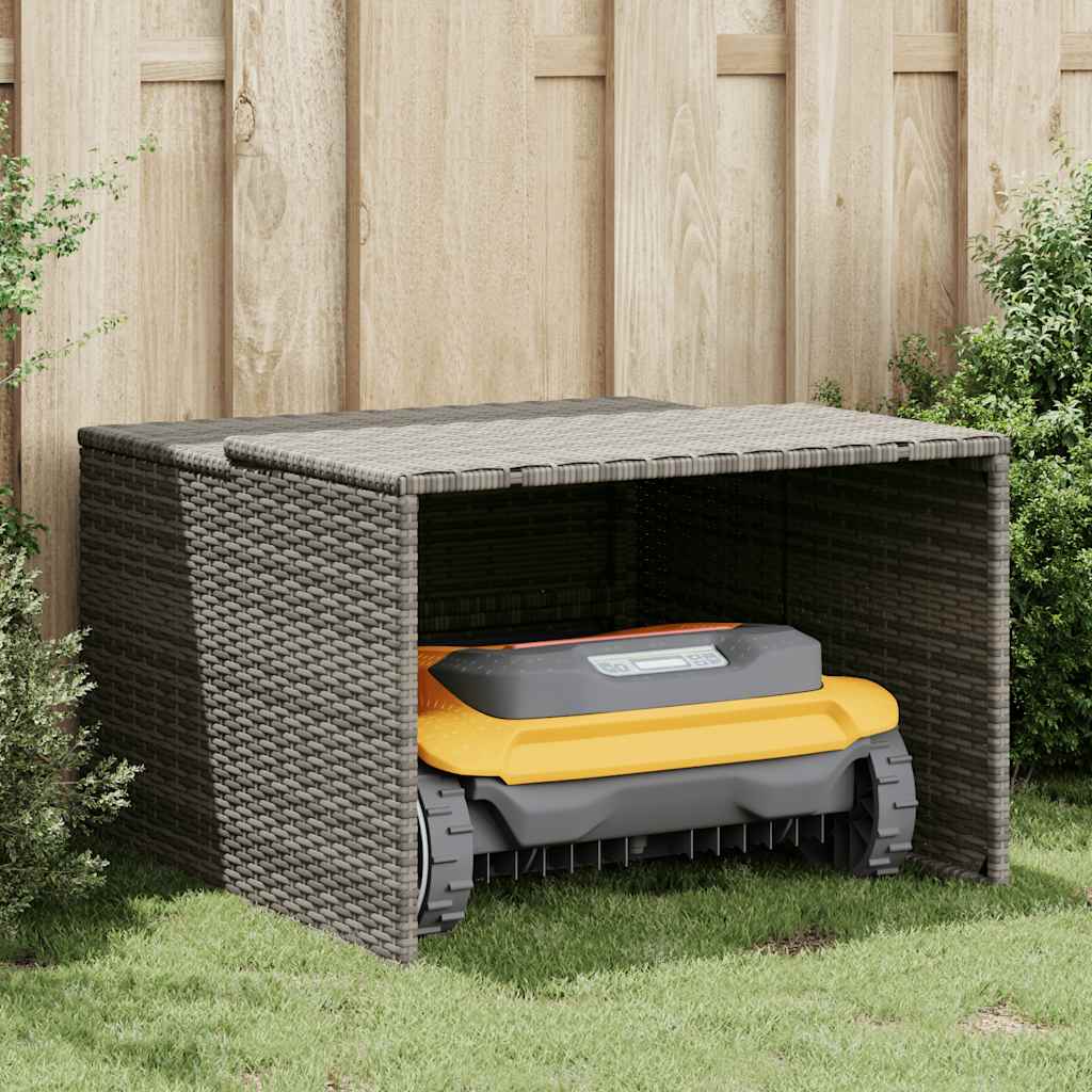 Mähroboter-Garage Schwarz 86x90x52/57 cm Poly Rattan