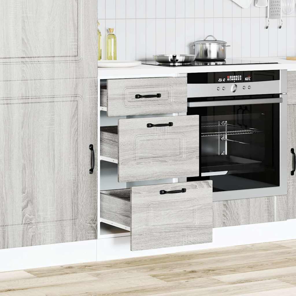 Herdumbauschränke 2 Stk. Kalmar Weiß Holzwerkstoff