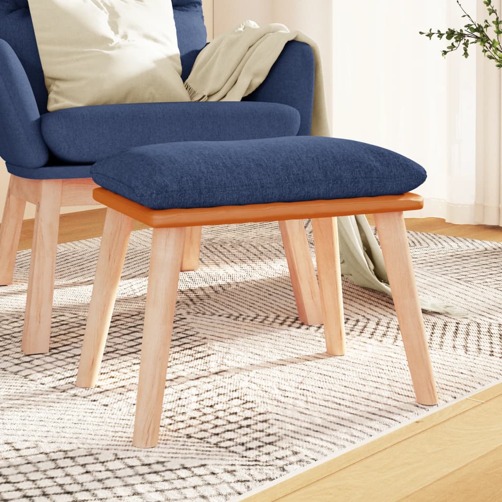 Fußhocker Hellgrau 45x29,5x35 cm Stoff und Kunstleder