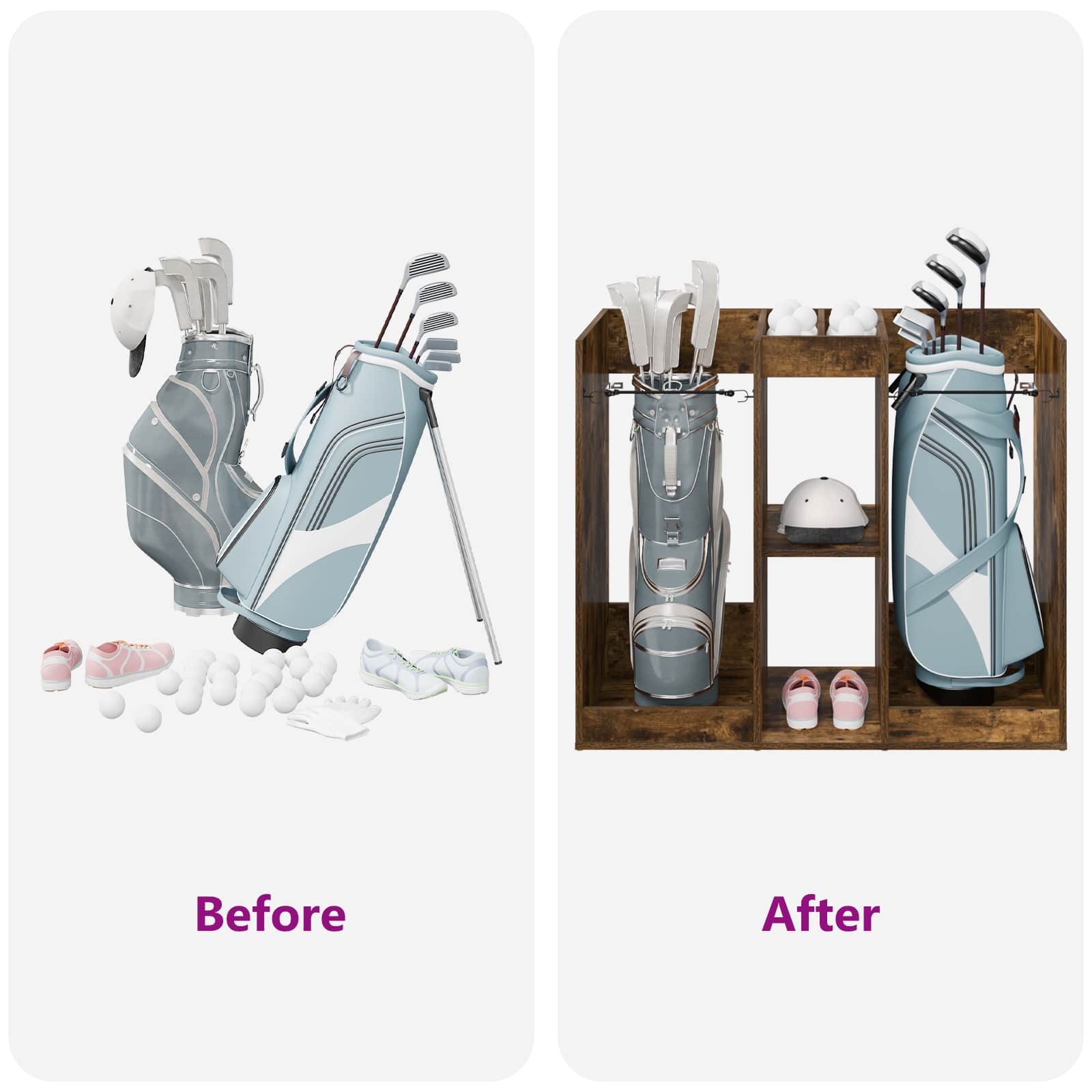 Golf Schrank Mit Rad Uni Weiß 65 x 45 x 98 cm