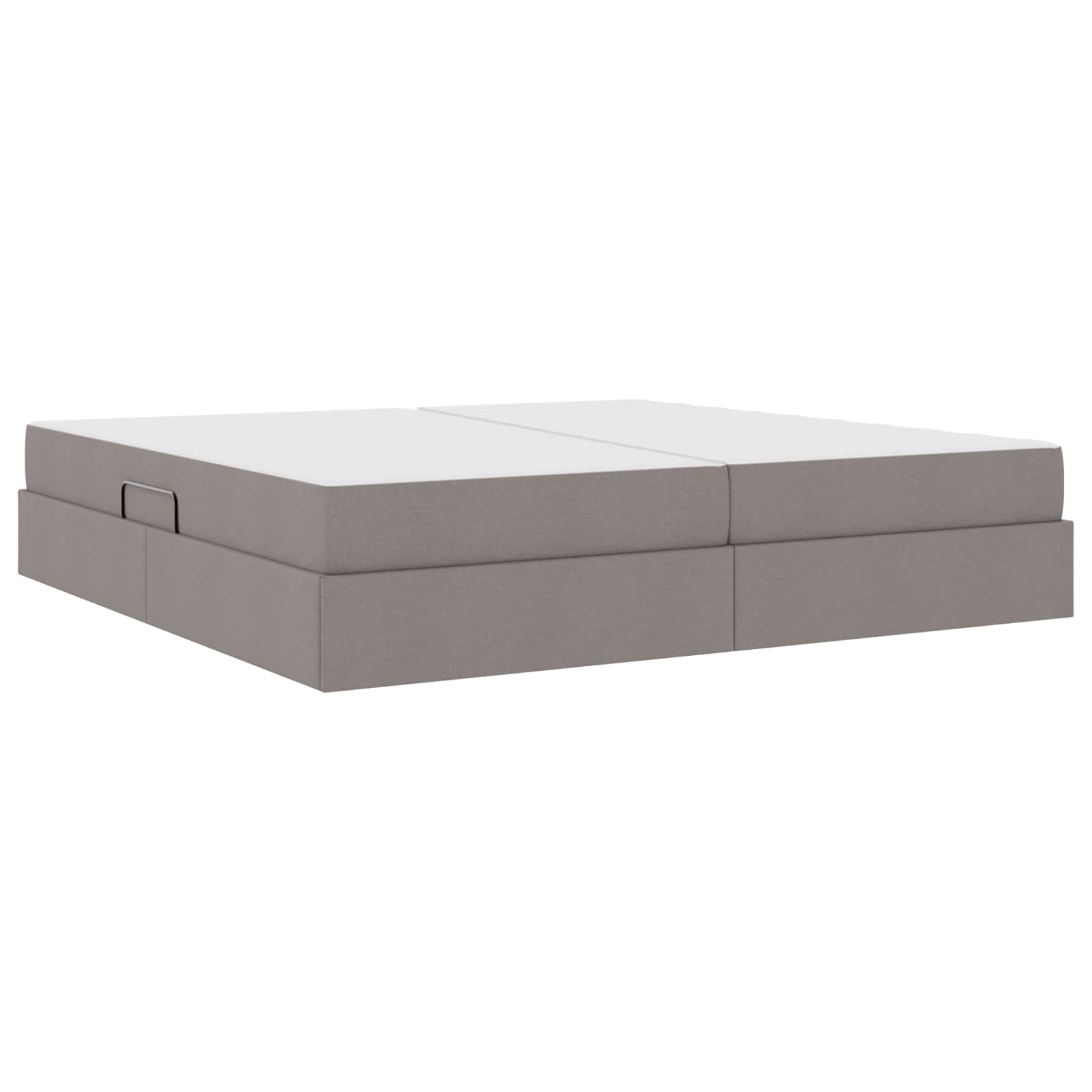 Aufbewahrungsbett mit Matratze Hellgrau 90 x 190 cm Polyester