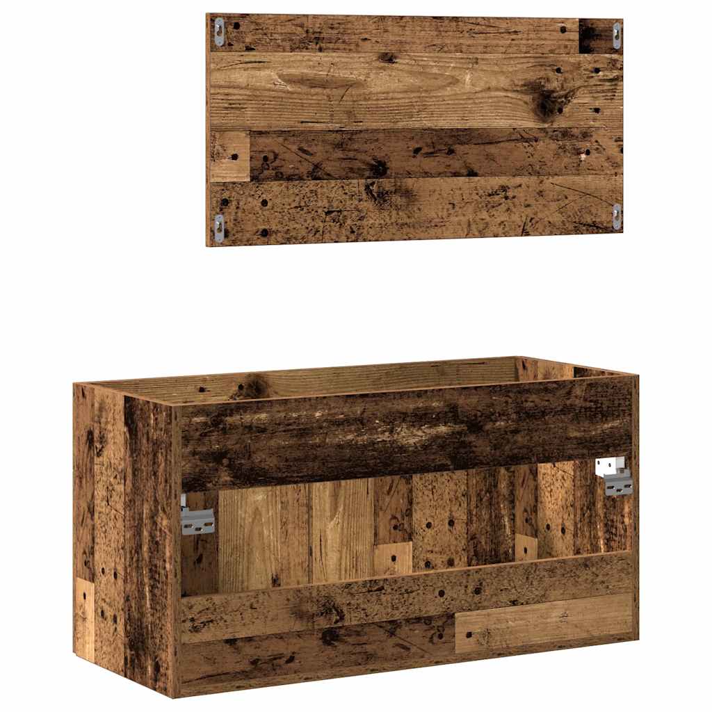 2-tlg. Badmöbel-Set Weiß Holzwerkstoff