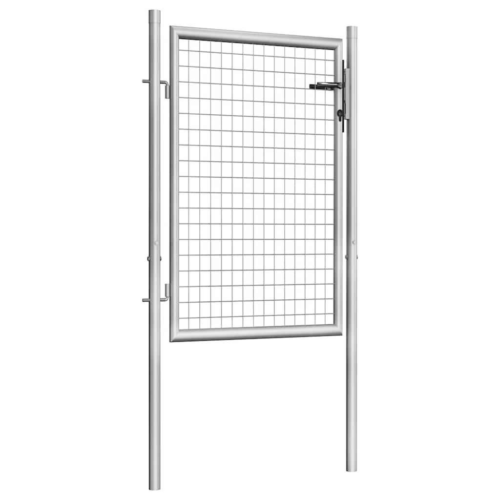 Gartentor verzinkter Stahl 100 x 75 cm Silber