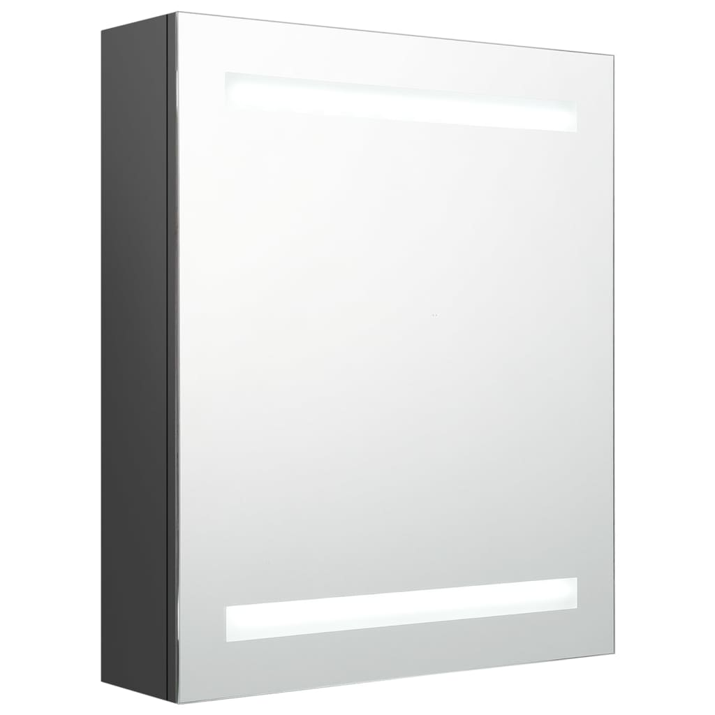 LED-Bad-Spiegelschrank Betongrau 50x14x60 cm