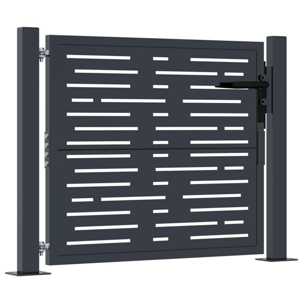 Gartentor Anthrazit 100x175 cm Stahl Quadratisches Design