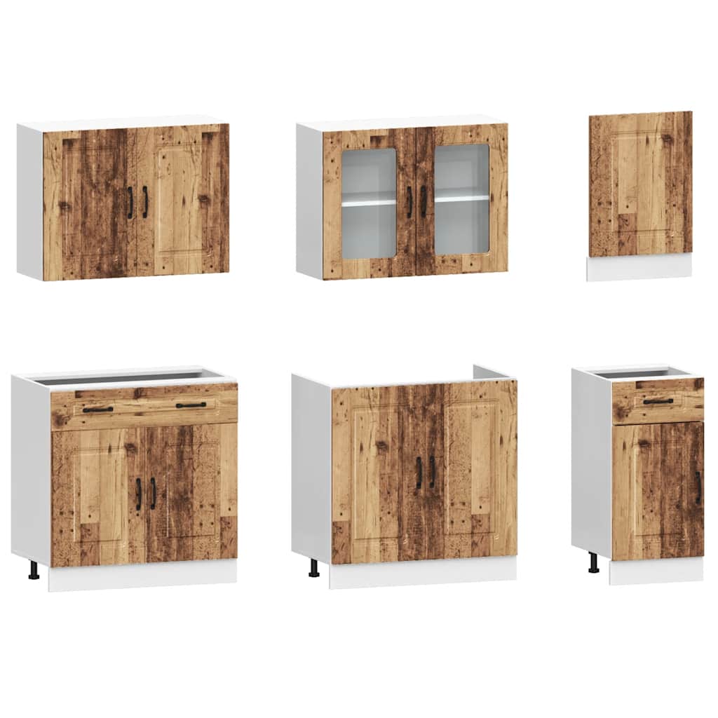 7-tlg. Küchenschrank-Set Kalmar Weiß Holzwerkstoff
