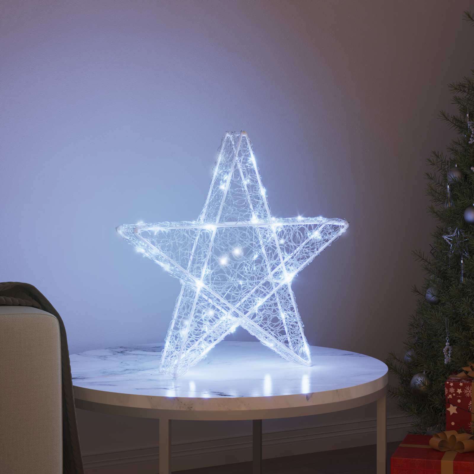 3D Stern mit 50 LEDs Warmweiß 55 x 53.5 x 10 cm Acryl