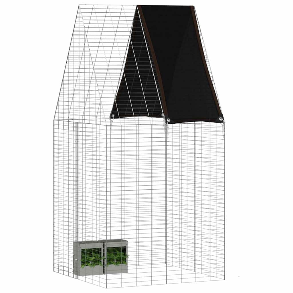 Hühnerkäfig 2 pcs Silber 600 x 100 x 210 cm Verzinkter Stahl