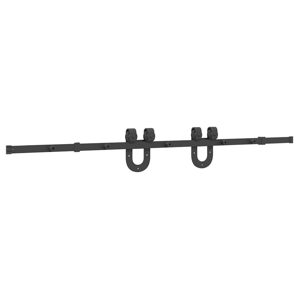 Schiebetürbeschlag-Set 183 cm Stahl Schwarz