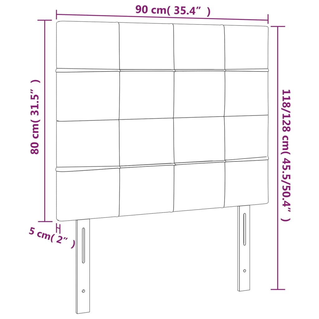 Kopfteil Hellgrau 80x5x118/128 cm Stoff