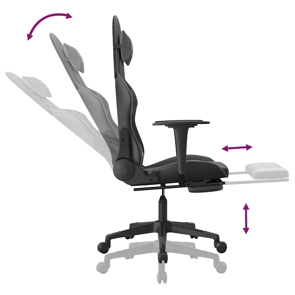 Gaming-Stuhl mit Massagefunktion Schwarz und Blau Kunstleder