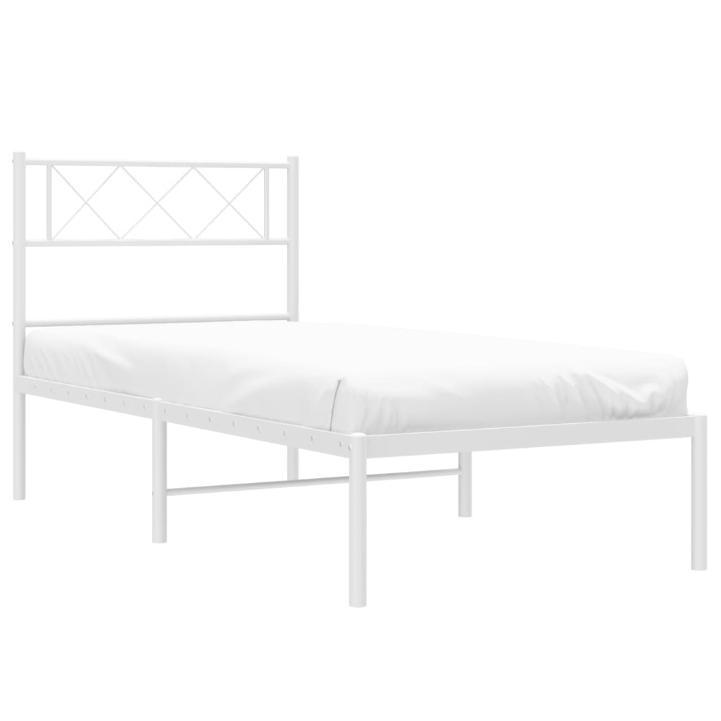 Bettgestell mit Kopfteil Metall Schwarz 100x190 cm
