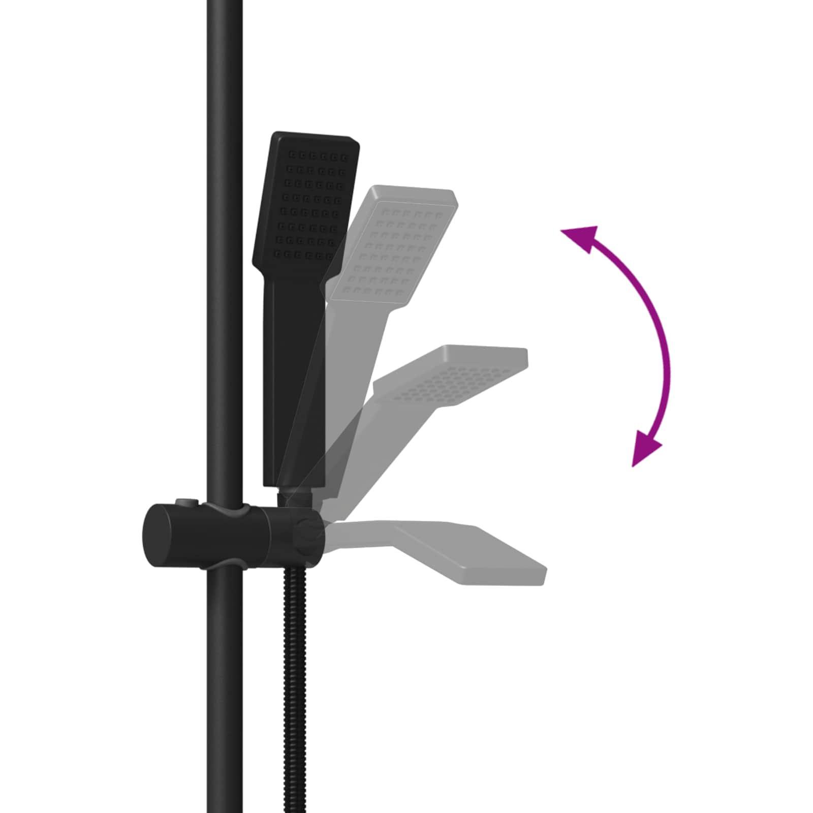Duschsystem-Set Chrom 70 cm Edelstahl
