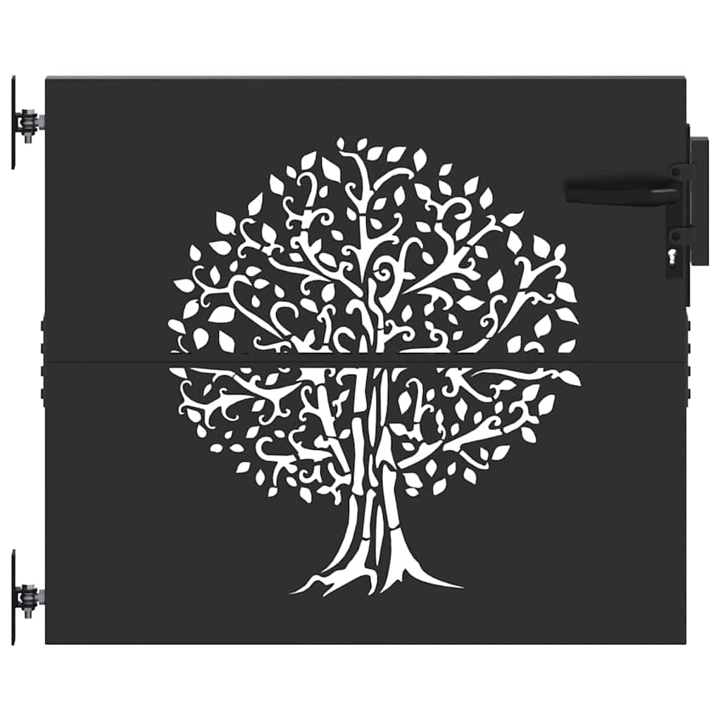 Gartentor 85x75 cm Cortenstahl Baum-Design