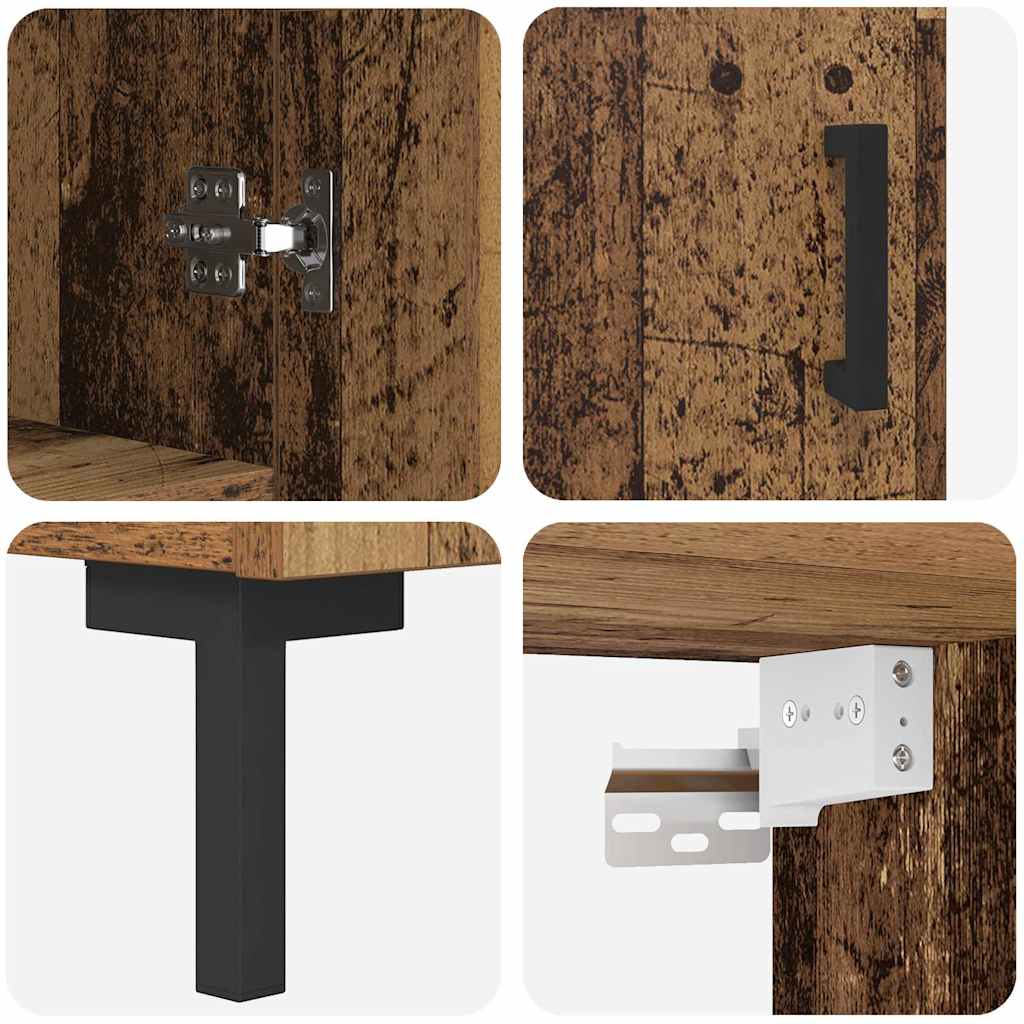 Highboard Betongrau 69,5x34x180 cm Holzwerkstoff