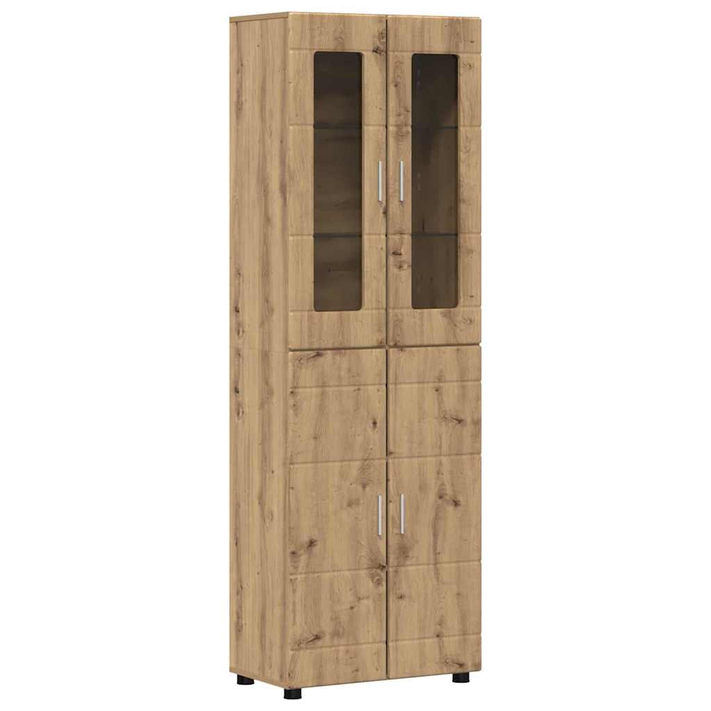 Highboard mit Regal FLORIN Weiß 60 x 35 x 182 cm Holzwerkstoff