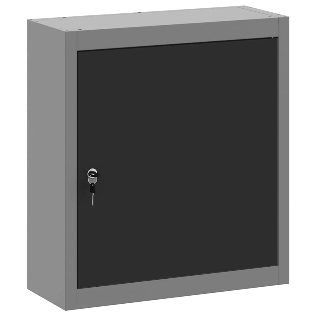 Werkzeugschrank mit Regal Schwarz und Grau 55 x 55 x 55 cm