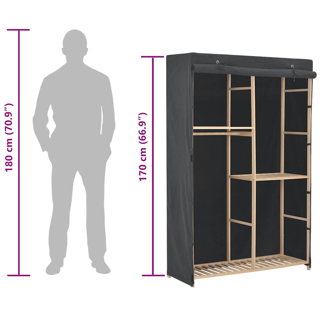 Kleiderschrank mit 3 Ebenen 110 x 40 x 170 cm