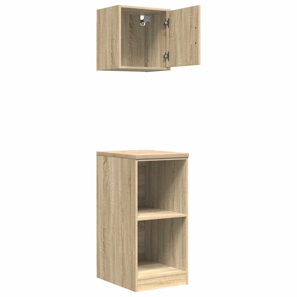 Garagenschränke 2 Stk. Schwarz Holzwerkstoff
