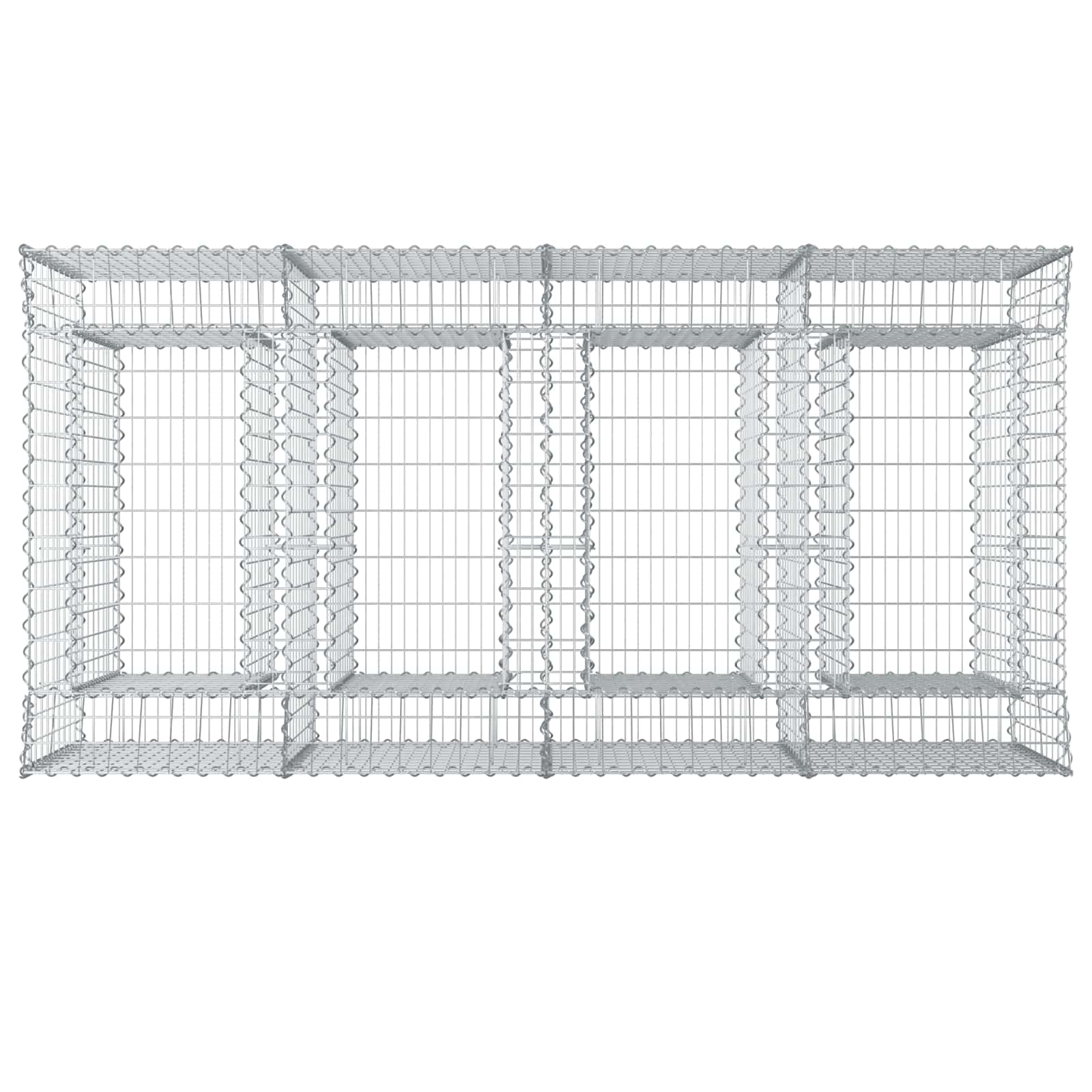 Gabionen-Hochbeet 2 pcs Silber