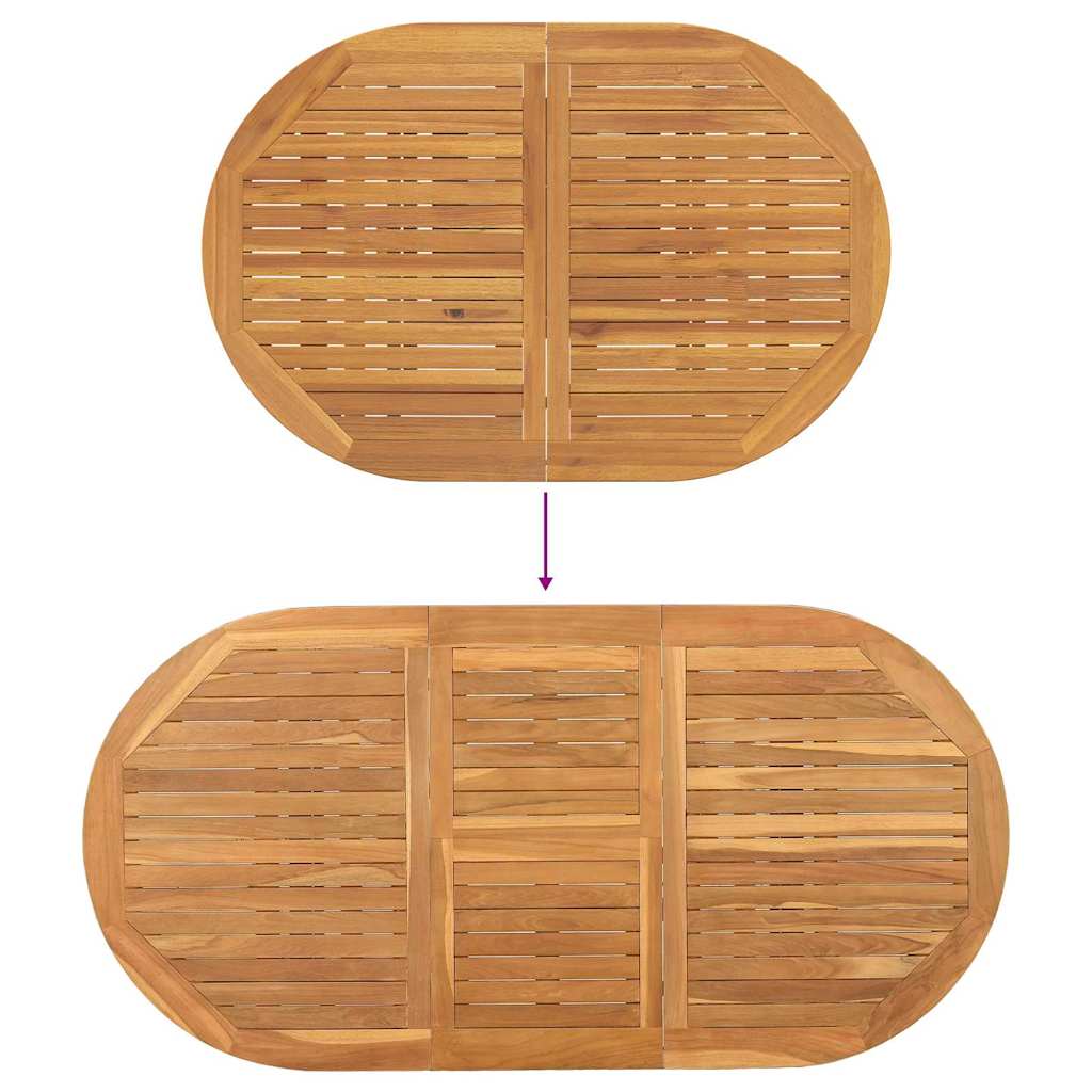Garten Essgruppe 7 pcs Braun Massivholz Teak