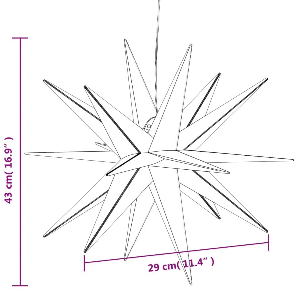 LED-Weihnachtssterne 3 Stk. Faltbar Weiß 57 cm